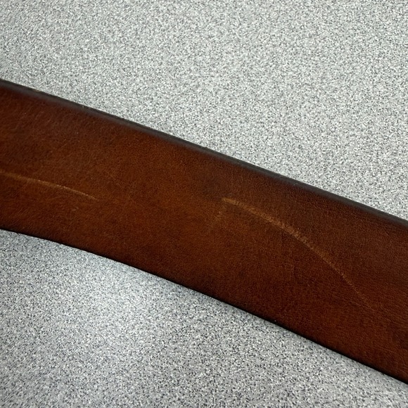 Lauren Ralph Lauren Leather Belt Womens XL Brown Brass Buckle 1.5in Casual Prep - Picture 5 of 12